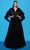 Tarik Ediz 98405 - Collared V-Neck A-Line Evening Gown Evening Dresses 0 / Black