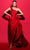 Tarik Ediz 98423 - Asymmetric Ruffled Overskirt Evening Gown Special Occasion Dress 0 / Red