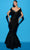 Tarik Ediz 98439 - Ruched Off Shoulder Evening Gown Special Occasion Dress 0 / Black