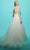 Tarik Ediz 98445 - Floral Applique Illusion A-line Gown Evening Dresses
