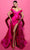 Tarik Ediz 98458 - Feather Trimmed Evening Gown Special Occasion Dress 0 / Fuchsia