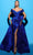 Tarik Ediz 98458 - Feather Trimmed Evening Gown Special Occasion Dress 0 / Royal Blue