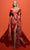 Tarik Ediz 98458 - Feather Trimmed Evening Gown Special Occasion Dress 0 / Sunset