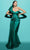 Tarik Ediz 98477 - Draped Asymmetrical Evening Gown Special Occasion Dress 0 / Emerald