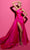 Tarik Ediz 98478 - Ruched One Shoulder Evening Gown Special Occasion Dress 0 / Fuchsia