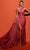 Tarik Ediz 98478 - Ruched One Shoulder Evening Gown Special Occasion Dress 0 / Terracotta