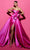 Tarik Ediz 98487 - Strapless Bow Ornate Evening Gown Special Occasion Dress 0 / Fuchsia