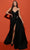 Tarik Ediz 98496 - Taffeta V-Neck Evening Gown Evening Dresses 10 / Red
