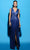 Tarik Ediz 98497 - Twist Style Evening Gown with Slit Special Occasion Dress 0 / Bijou Blue