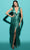 Tarik Ediz 98497 - Twist Style Evening Gown with Slit Special Occasion Dress 0 / Emerald