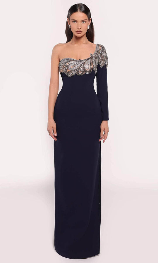 Tarik Ediz 98712 - Long Sleeve One Shoulder Gown