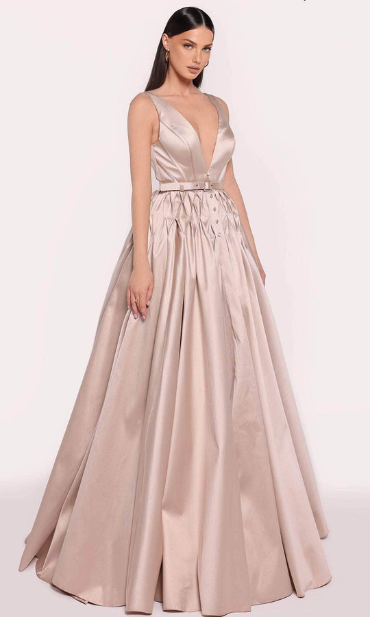 Tarik Ediz 98732 - Plunging V-Neck Evening Gown