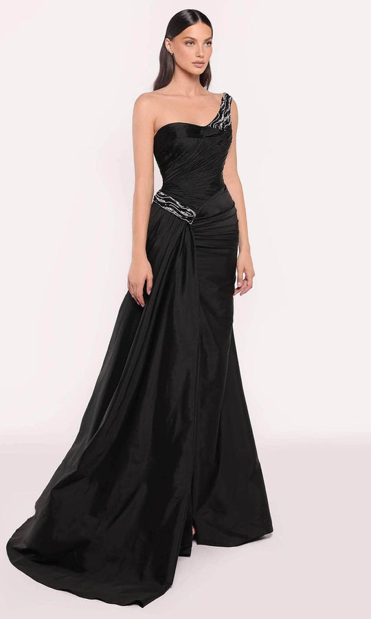 Tarik Ediz 98742 - Beaded One Shoulder Evening Gown