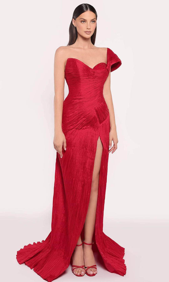 Tarik Ediz 98767 - Shirred Gown with Slit