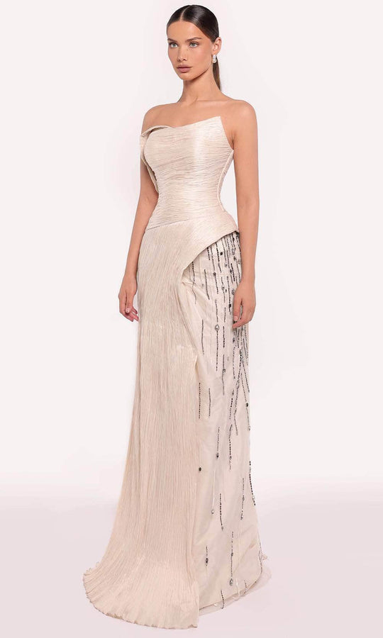 Tarik Ediz 98823 - Strapless Shirred Evening Gown