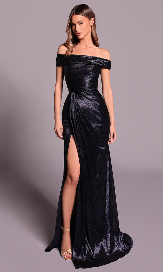 Tarik Ediz 99049 - Off Shoulder Straight Neckline Dress