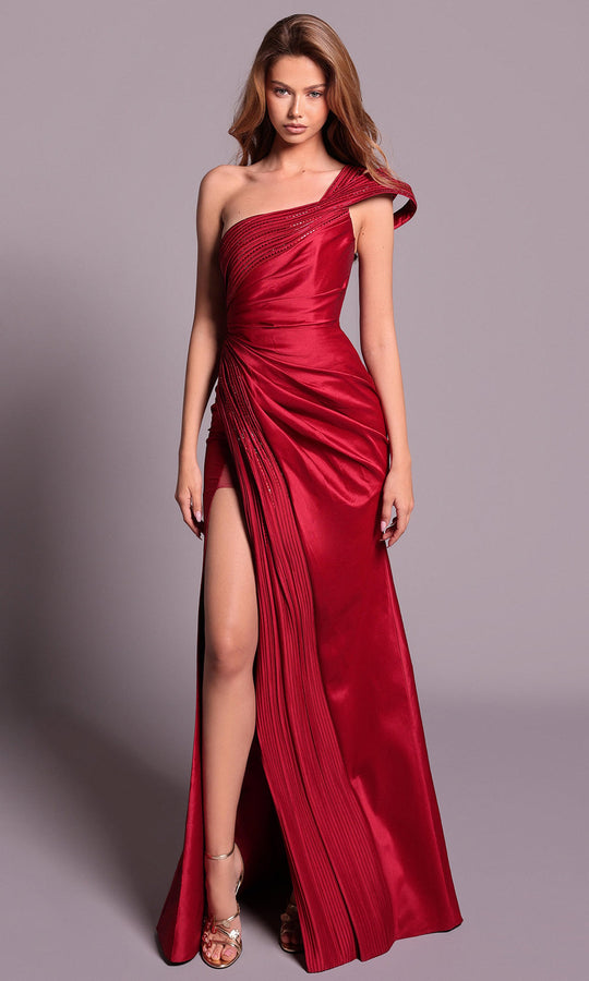 Tarik Ediz 99065 - One Shoulder Ruched Evening Dress