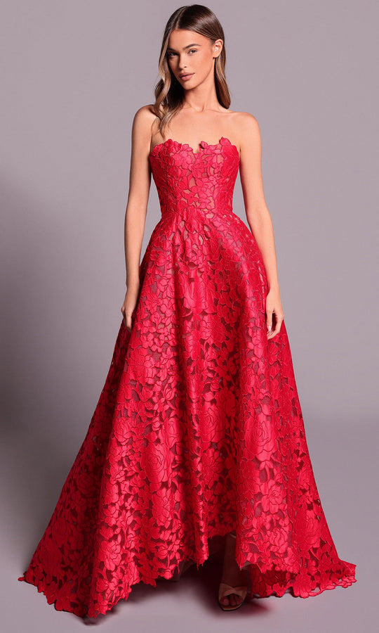 Tarik Ediz 99111 - Strapless Lace High Low Dress