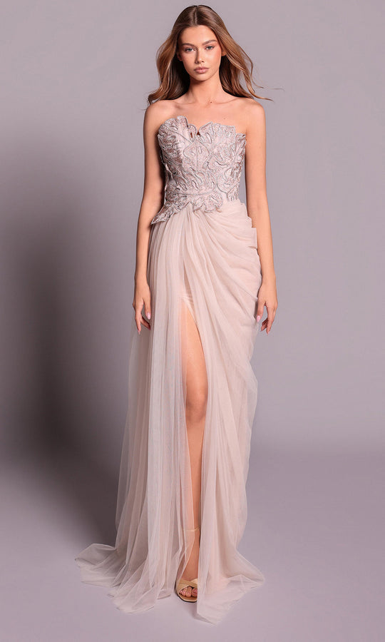 Tarik Ediz 99133 - Draped Sweetheart Sheath Evening Dress