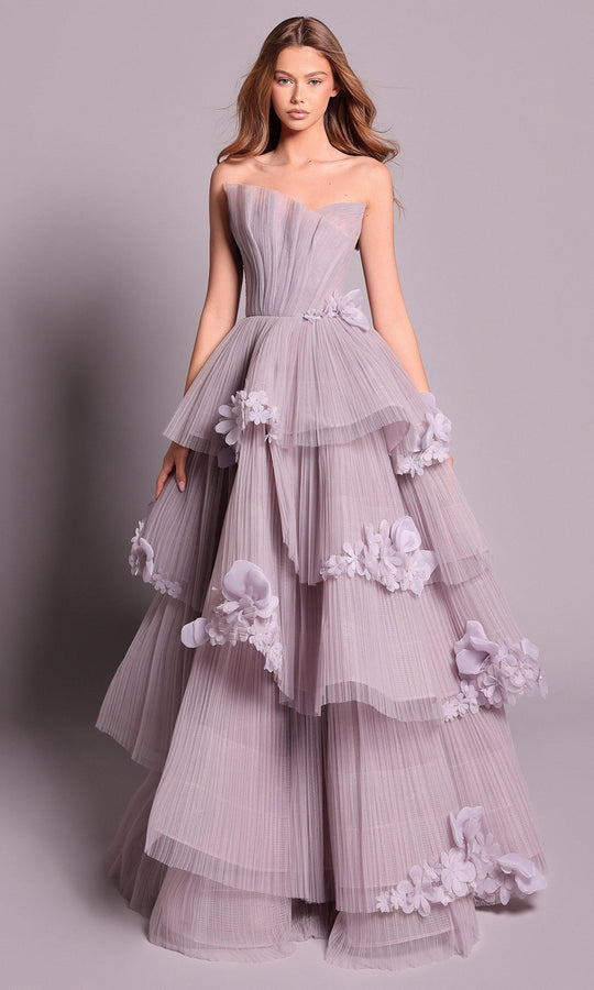 Tarik Ediz 99152 - Tiered Floral Evening Ballgown