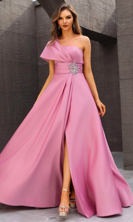 Terani 251M4441 - One Shoulder Pleated Dress Clearance Sale