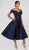 Terani Couture 1912C9656 - Tea Length Off Shoulder Dress Homecoming Dresses 0 / Navy