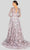 Terani Couture 1913M9408 - Illusion Quarter Sleeve Ballgown Evening Dresses 18 / Blush
