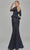 Terani Couture 1921M0729 - Ruffled Peplum Formal Gown Evening Dresses 6 / Navy