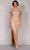 Terani Couture 2027GL3259 - Fringed Slit Beaded Evening Dress Pageant Dresses 6 / Nude