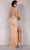 Terani Couture 2027GL3259 - Fringed Slit Beaded Evening Dress Pageant Dresses 6 / Nude