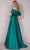 Terani Couture 2112M5404 - Pleated Off Shoulder Prom Dress Prom Dresses 6 / Emerald