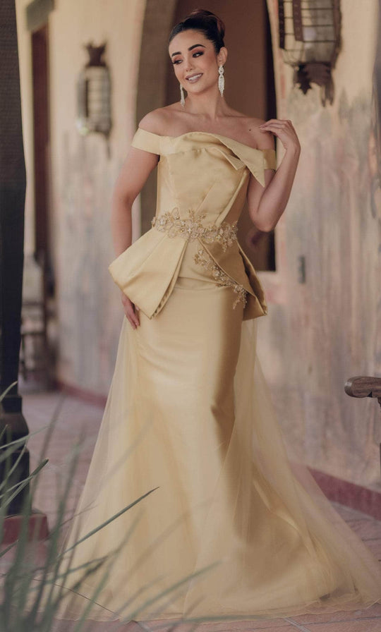 Terani Couture 232E1241 - Off Shoulder Mermaid Evening Gown