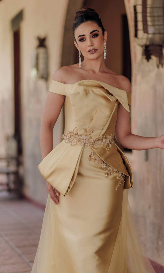 Terani Couture 232E1241 - Off Shoulder Mermaid Evening Gown