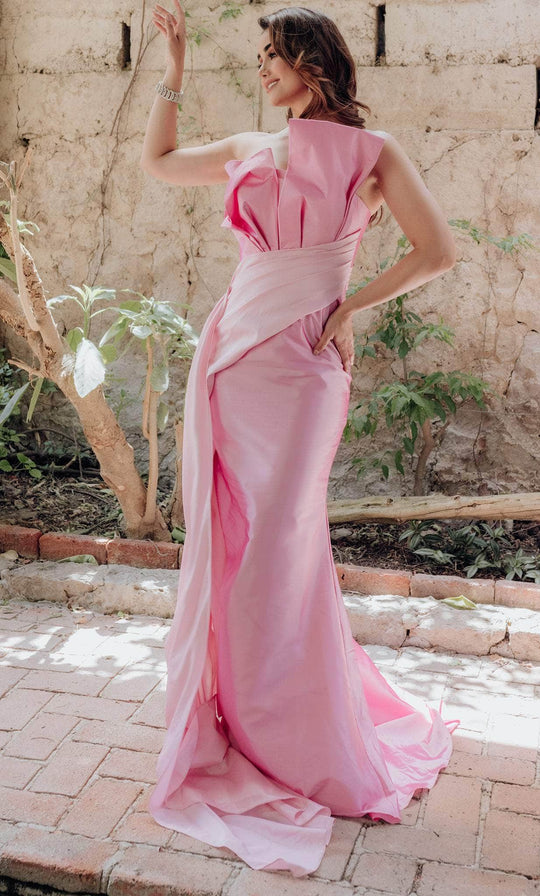 Terani Couture 232E1276 - Bow Bodice Strapless Evening Gown