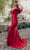 Terani Couture 232E1289 - Ruffled Trim Asymmetric Evening Gown Special Occasion Dress 00 / Red