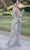 Terani Couture 232E1297 - Plunging V-Neck Brocade Evening Gown Special Occasion Dress