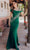 Terani Couture 232M1549 - Off Shoulder Beaded Formal Gown Special Occasion Dress 00 / Emerald