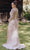 Terani Couture 232M1557 - Bateau Floral Appliqued Evening Gown Evening Dresses 16 / Taupe