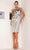 Terani Couture 241C2314 - Printed Ribbon Waist Evening Dress Cocktail Dresses 00 / Silver Black