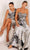 Terani Couture 241C2314 - Printed Ribbon Waist Evening Dress Cocktail Dresses