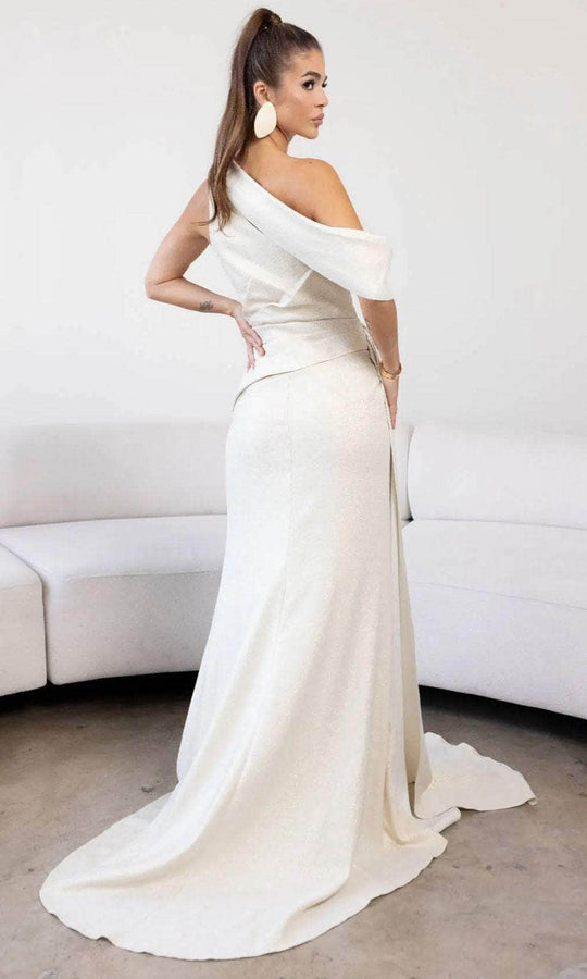 Terani Couture 241E2406 - Fold Over One-Shoulder Evening Dress