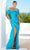 Terani Couture 241E2413 - Draped Mermaid Evening Dress Evening Dresses 00 / Turquoise