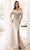 Terani Couture 241E2490 - Feather Fringed Mermaid Evening Dress Evening Dresses 00 / Taupe