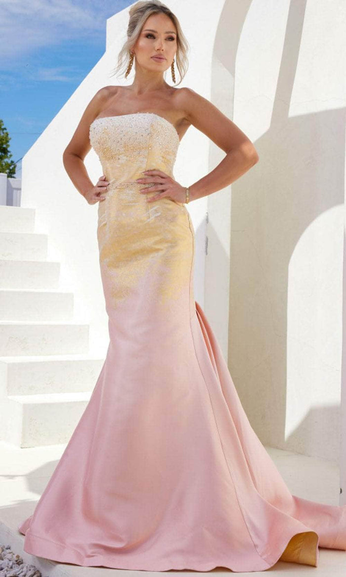 Terani Couture 241E2499 - Rhinestone Embellished Strapless Prom Dress Prom Dresses
