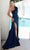 Terani Couture 241E2504 - Ruffled Sheath Evening Dress Special Occasion Dress 00 / Navy