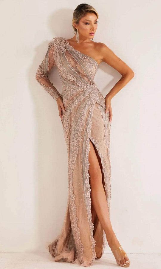 Terani 241GL2653 - Beaded One-Shoulder Gown