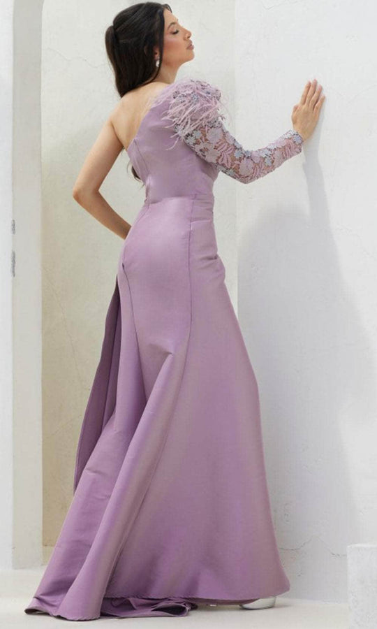 Terani Couture 241M2704 - Embroidered One-Sleeve Evening Dress