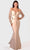 Terani Couture 241M2734 - Long Sleeves Off-Shoulder Evening Dress Evening Gown 00 / Champagne Nude