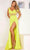 Terani Couture 241P2078 - V-Neck Corset Sleeveless Prom Dress Prom Dresses 00 / Chartreuse