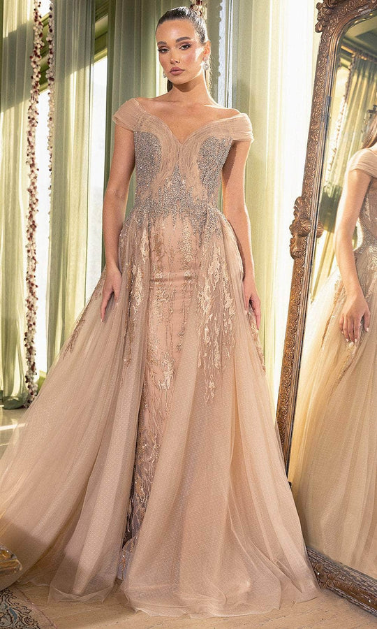 Terani Couture 242M3347 - Rhinestone Embellished Off-Shoulder Ballgown